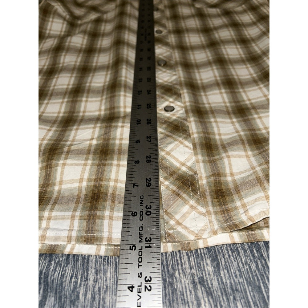 Tecovas Peral Snap Western Shirt Men's XXL Brown and Netural Plaid - Picture 8 of 9